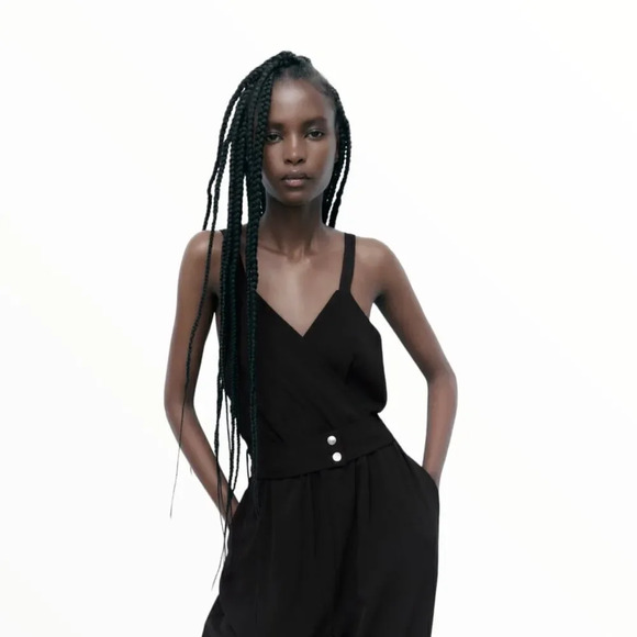 ZARA | Black | STRAP HEM JUMPSUIT - Picture 9 of 16